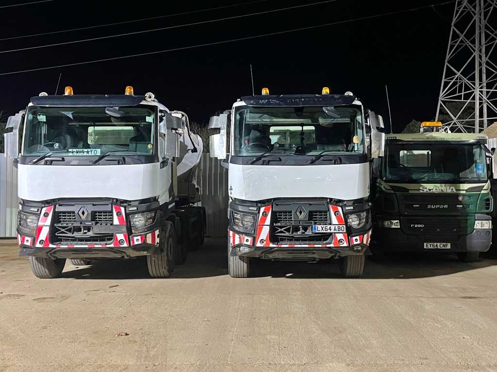 Renault Volumetric Readymix Concrete Mixer Truck Side View Bletchley